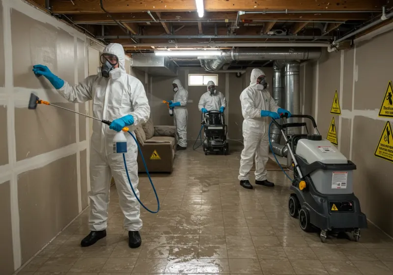 Basement Moisture Removal and Structural Drying process in Irondale, GA